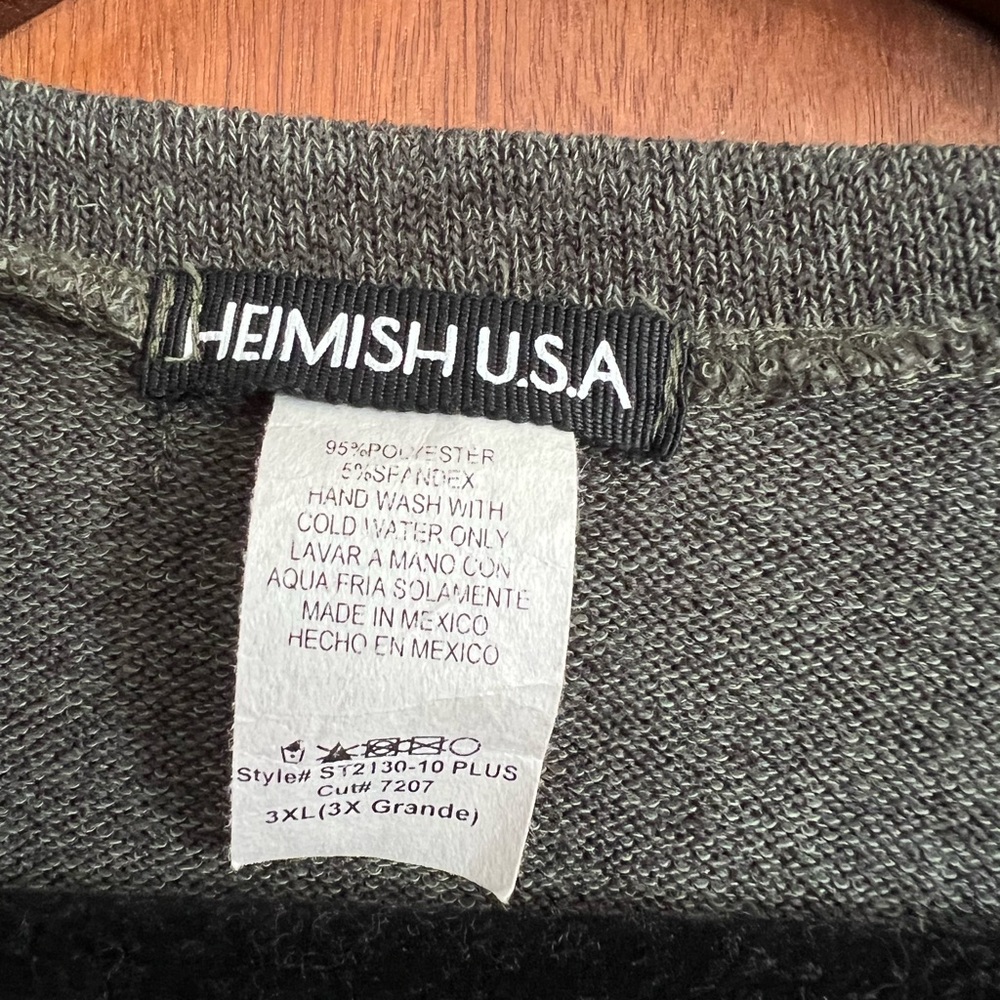 HEIMISH USA Color Block V-Neck Sweater - Forest Gray, Blush Pink, Charcoal - Picture 3 of 4